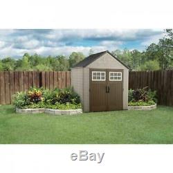 Rubbermaid Storage Shed 7 ft. X 7 ft Lockable Weather Resistant Floor Window NEW