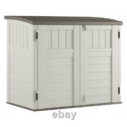 SUNCAST BMS2500 34 cu ft Resin Horizontal Storage Shed, Vanilla/Stoney