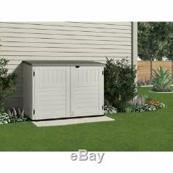 SUNCAST BMS4700 Vanilla/Stoney Resin Outdoor Horizontal Storage Shed 70 cu. Ft