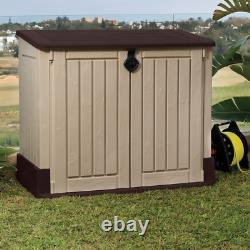 Shed Garbage Double Bin Poly Rattan Anthracite White Outdoor Horizontal Storage