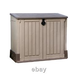 Shed Garbage Double Bin Poly Rattan Anthracite White Outdoor Horizontal Storage