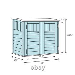 Shed Garbage Double Bin Poly Rattan Anthracite White Outdoor Horizontal Storage