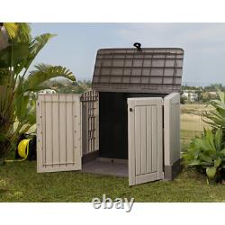 Shed Garbage Double Bin Poly Rattan Anthracite White Outdoor Horizontal Storage