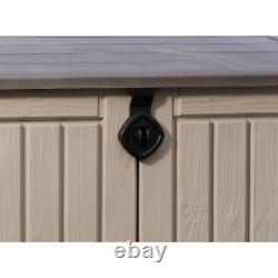 Shed Garbage Double Bin Poly Rattan Anthracite White Outdoor Horizontal Storage