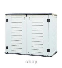 Shed Storage Horizontal 4 Ft Outdoor Plastic Plans Garbage Utility Box Tools New