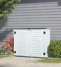 Shed Storage Horizontal 4 Ft Outdoor Plastic Plans Garbage Utility Box Tools New