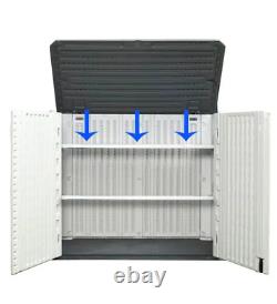 Shed Storage Horizontal 4 Ft Outdoor Plastic Plans Garbage Utility Box Tools New