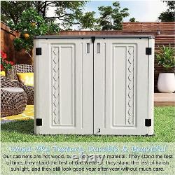 Sheds & Outdoor Storage, 34 Cu. Ft Horizontal Storage Sheds Outdoor with Floor