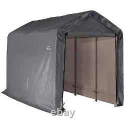 ShelterLogic 70413 Shed-in-a-box 6x12x8 Ft. Peak Style Storage Shed- Gray