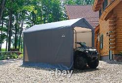 ShelterLogic 70413 Shed-in-a-box 6x12x8 Ft. Peak Style Storage Shed- Gray