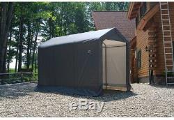 ShelterLogic Shed-In-A-Box 6 ft. X 10 ft. X 6 ft. Grey Peak Style Storage Shed