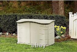 Small Horizontal Resin Outdoor Storage Shed With Floor