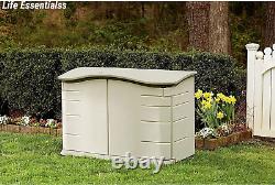 Small Horizontal Resin Outdoor Storage Shed w Floor 4.5 X 3 Ft Weather Resistant