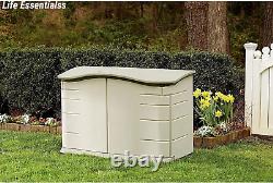 Small Horizontal Resin Outdoor Storage Shed w Floor 4.5 X 3 Ft Weather Resistant