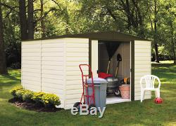 Steel Storage Shed 10 x 8 Ft Garden Cabinet With High Gable Roof For Outdoor New