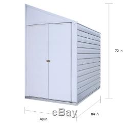 Steel Storage Shed 48 Wide x 84 Long x 72 Inches High 154 Cubic Feet For Outdoor