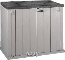 Stora Way All Weather Outdoor Horizontal Storage Shed Cabinet for Trash Can, Gar