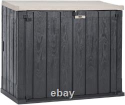 Stora Way All Weather Outdoor Horizontal Storage Shed Cabinet for Trash Cans, Ga
