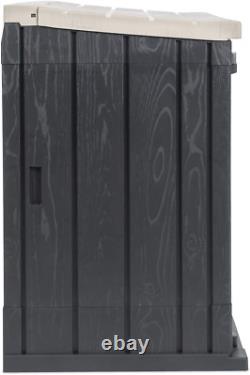 Stora Way All Weather Outdoor Horizontal Storage Shed Cabinet for Trash Cans, Ga