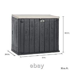 Stora Way Horizontal Outdoor Storage Shed Cabinet for Trash Cans, Gardening T