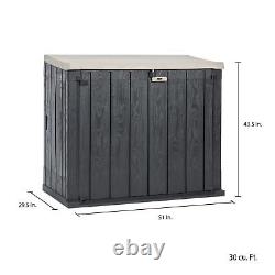 Stora Way Horizontal Outdoor Storage Shed Cabinet for Trash Cans, Gardening T