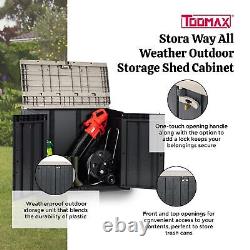 Stora Way Horizontal Outdoor Storage Shed Cabinet for Trash Cans, Gardening T