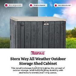 Stora Way Horizontal Outdoor Storage Shed Cabinet for Trash Cans, Gardening T