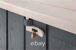 Stora Way Horizontal Outdoor Storage Shed Cabinet for Trash Cans, Gardening Tool