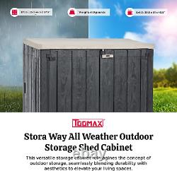Stora Way Horizontal Outdoor Storage Shed Cabinet for Trash Cans, Gardening Tool