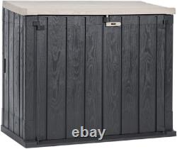 Stora Way Horizontal Outdoor Storage Shed Cabinet for Trash Cans, Gardening Tool