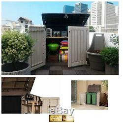 Storage Cabinet Outdoor Garden Shed Pool Trash Cans Yard Utility Garage Patio