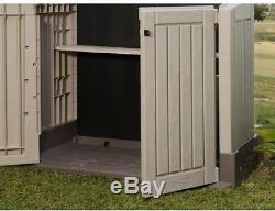 Storage Shed 4 ft. X 2 ft. 30 cu ft. Resin Lockable Double Door with Floor Panel