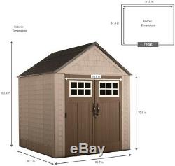 Storage Shed 7 ft. X 7 ft. Lockable Double Door Weather Resistant with Windows