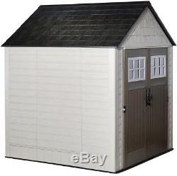 Storage Shed 7 ft. X 7 ft. Lockable Double Door Weather Resistant with Windows