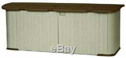 Storage Shed Chest 3 ft. X 7 ft. 4 in. Multi-Purpose Lockable Split Lid Resin