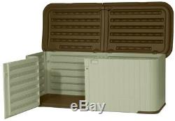 Storage Shed Chest 3 ft. X 7 ft. 4 in. Multi-Purpose Lockable Split Lid Resin