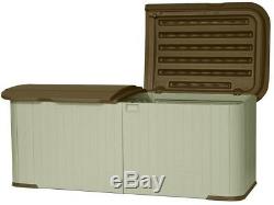 Storage Shed Chest 3 ft. X 7 ft. 4 in. Multi-Purpose Lockable Split Lid Resin