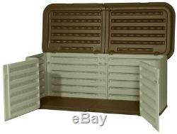 Storage Shed Chest 3 ft. X 7 ft. 4 in. Multi-Purpose Lockable Split Lid Resin