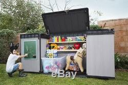 Storage Shed Deck Box Outdoor Waterproof Large Plastic Container Floor Easy Open