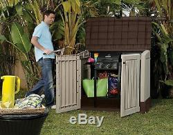 Storage Shed Deck Box Outdoor Waterproof Patio Large Plastic Container Keter New