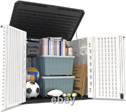 Storage Shed Horizontal Outdoor Storage Box Weather Resistance, Multi-Purpose Sh