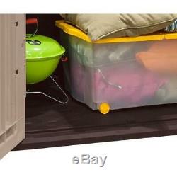 Storage Shed Outdoor Resin Horizontal Box Container Tool Garage Garden Utility