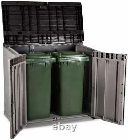 Storage Way All-Weather Outdoor Horizontal Storage Shed Cabinet for Trash Cans &