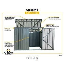Storboss 6 ft. X 3 ft. Charcoal Galvanized Steel Horizontal Shed