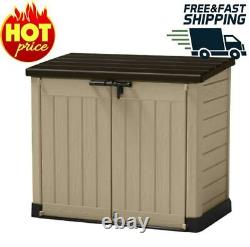 Store-It-Out MAX Outdoor Resin Horizontal Storage Shed Patio Garden Lockable NEW