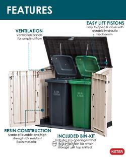 Store-It-Out Midi Horizontal Durable Resin Outdoor Storage Shed with Heav