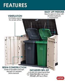 Store-It-Out Midi Horizontal Durable Resin Outdoor Storage Shed with Heav