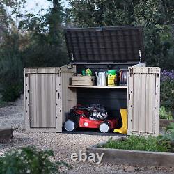 Store-It-Out Midi Horizontal Durable Resin Outdoor Storage Shed with Heav