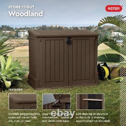 Store-It-Out Woodland Outdoor Horizontal Plastic Storage Shed Weather Resistant