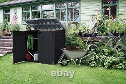 Store-It-Out XL Outdoor Resin Horizontal Storage Shed, Black